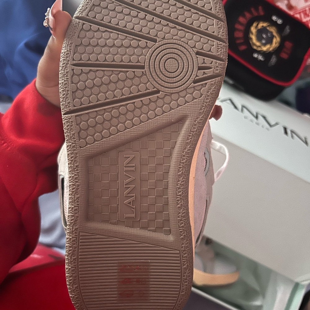 Lanvin Black and White Zigzag Sneakers